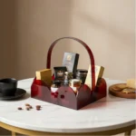 Neon Red Acrylic Scallop Basket with handle