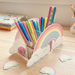 Rainbow Acrylic Kids Desk Organizer