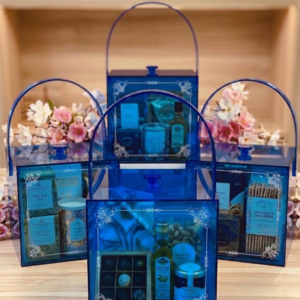 Printed Blue Acrylic Box with Handle