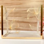 Printed Cross Bag styled as a modern décor piece in living space.