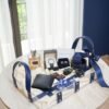 Faux Leather Strip Acrylic Tray with Handles