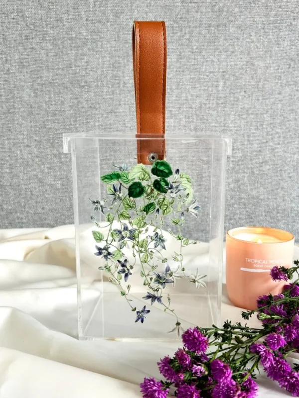 Acrylic Box with Leather Holder – Floral Display - Image 7