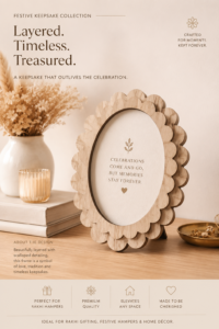 Layered Scalloped Oval Wooden Photo Frame